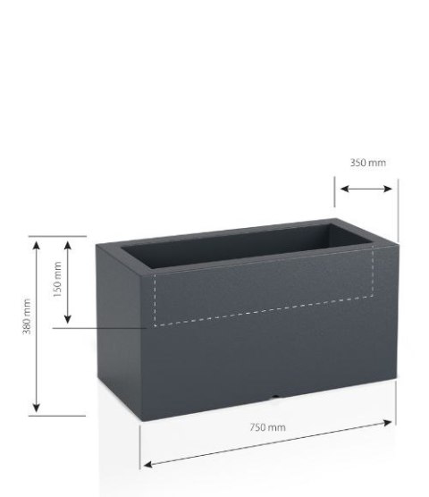 Designerska donica MONUMO LUNGO Antracytowa Designerska donica MONUMO LUNGO Antracytowa