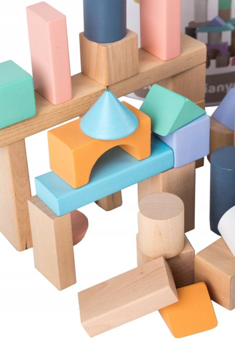 Drewniane klocki 100 szt wiaderko + sorter ECOTOYS Drewniane klocki 100 szt wiaderko + sorter ECOTOYS