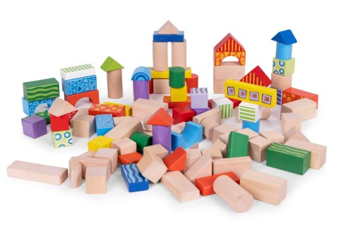 Drewniane klocki dla dzieci 100 szt. sorter wiaderko ECOTOYS Drewniane klocki dla dzieci 100 szt. sorter wiaderko ECOTOYS