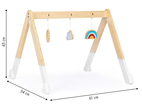 Stojak gimnastyczny edukacyjny drewniany + zabawki ECOTOYS Stojak gimnastyczny edukacyjny drewniany + zabawki ECOTOYS