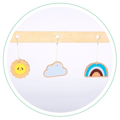 Stojak gimnastyczny edukacyjny drewniany + zabawki ECOTOYS Stojak gimnastyczny edukacyjny drewniany + zabawki ECOTOYS