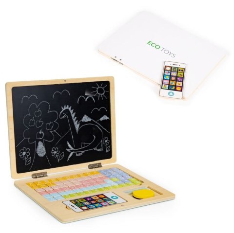 Tablica edukacyjna magnetyczna laptop litery cyfry ECOTOYS Tablica edukacyjna magnetyczna laptop litery cyfry ECOTOYS