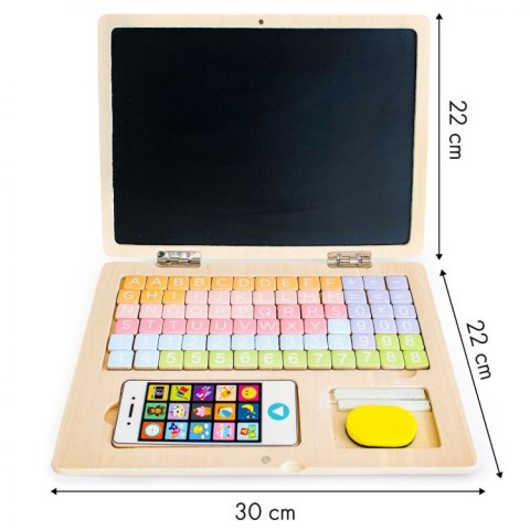 Tablica edukacyjna magnetyczna laptop litery cyfry ECOTOYS Tablica edukacyjna magnetyczna laptop litery cyfry ECOTOYS