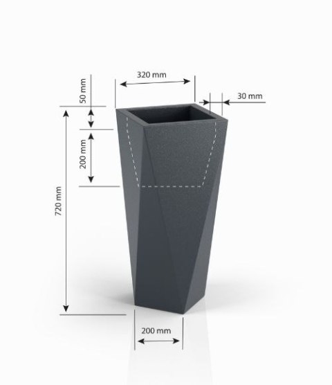 Designerska donica MONUMO VASO Antracyt Designerska donica MONUMO VASO Antracyt