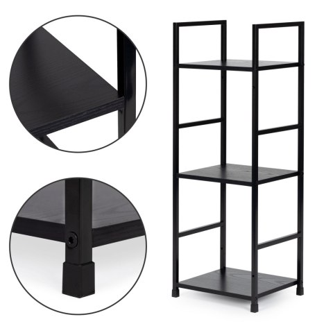 Regał drewniany nowoczesny metalowa rama LOFT 3 półki czarny Regał drewniany nowoczesny metalowa rama LOFT 3 półki czarny