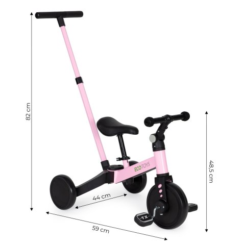 Rower trójkołowy biegowy 2w1 rączka do prowadzenia ECOTOYS Rower trójkołowy biegowy 2w1 rączka do prowadzenia ECOTOYS