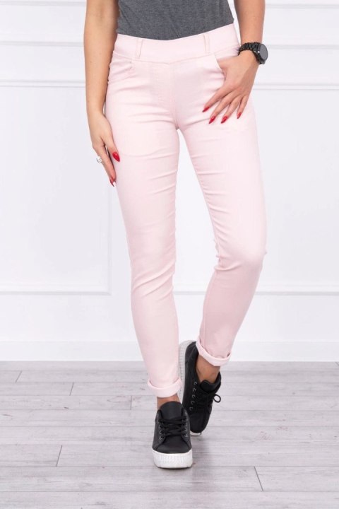 Spodnie kolorowy jeans jasny pudrowy róż Spodnie kolorowy jeans jasny pudrowy róż