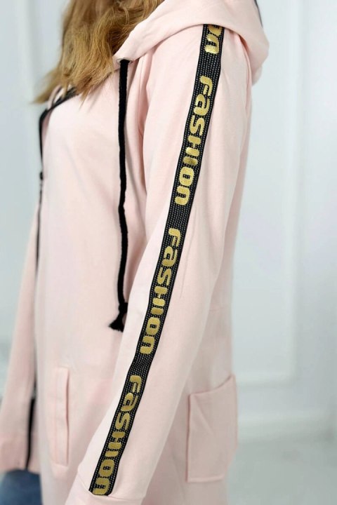 Bluza z suwakiem z tyłu pudrowy róż Bluza z suwakiem z tyłu pudrowy róż