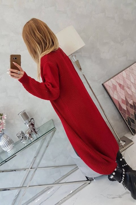 Sweter długi kardigan czerwona Sweter długi kardigan czerwona