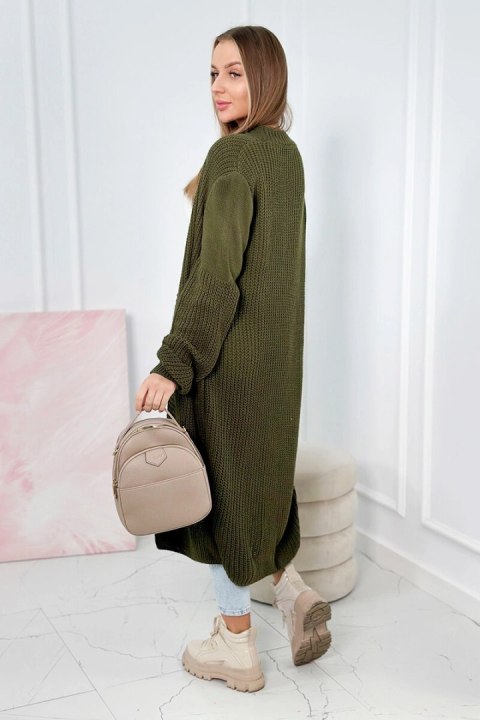 Sweter długi kardigan khaki Sweter długi kardigan khaki