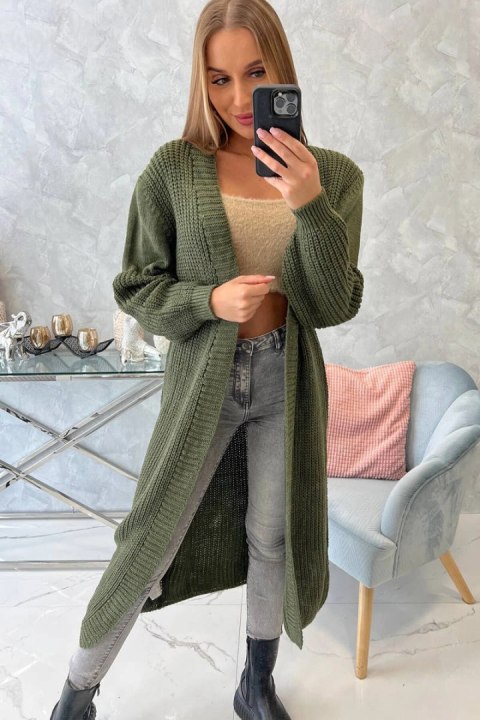 Sweter długi kardigan khaki Sweter długi kardigan khaki