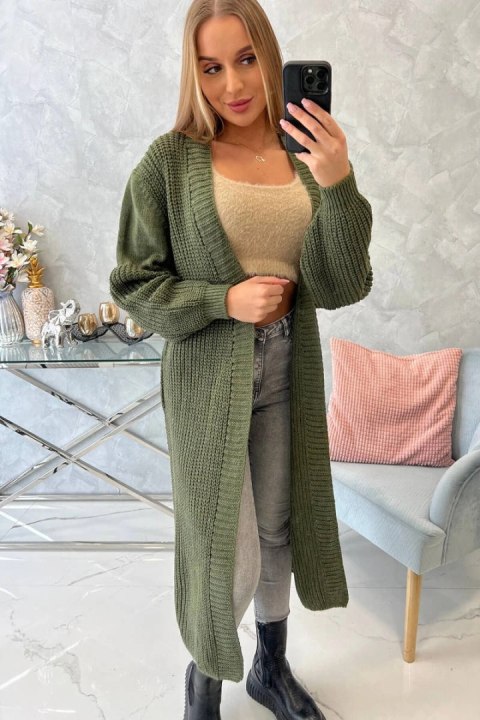 Sweter długi kardigan khaki Sweter długi kardigan khaki