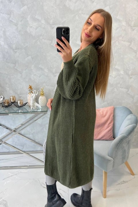 Sweter długi kardigan khaki Sweter długi kardigan khaki