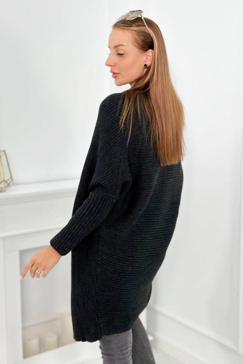 Sweter z rękawami typu nietoperz grafitowy Sweter z rękawami typu nietoperz grafitowy
