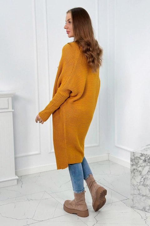 Sweter z rękawami typu nietoperz musztardowy Sweter z rękawami typu nietoperz musztardowy