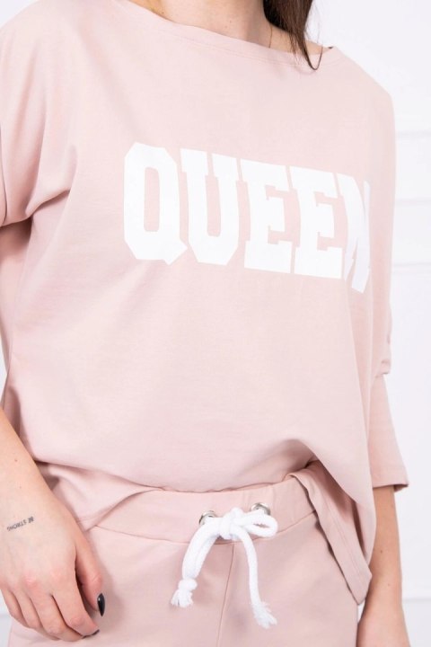 Komplet z nadrukiem Queen ciemny pudrowy róż Komplet z nadrukiem Queen ciemny pudrowy róż