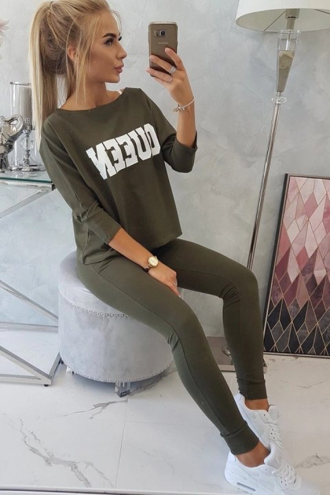 Komplet z nadrukiem Queen khaki Komplet z nadrukiem Queen khaki