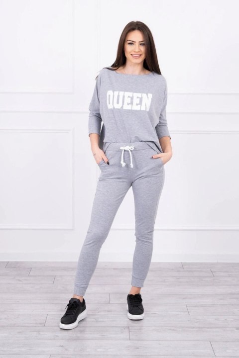Komplet z nadrukiem Queen szary Komplet z nadrukiem Queen szary