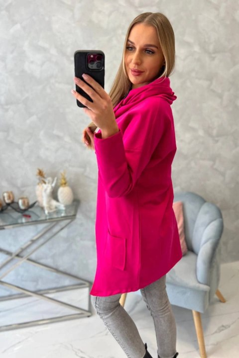 Tunika z kopertowym przodem Oversize fuksja Tunika z kopertowym przodem Oversize fuksja