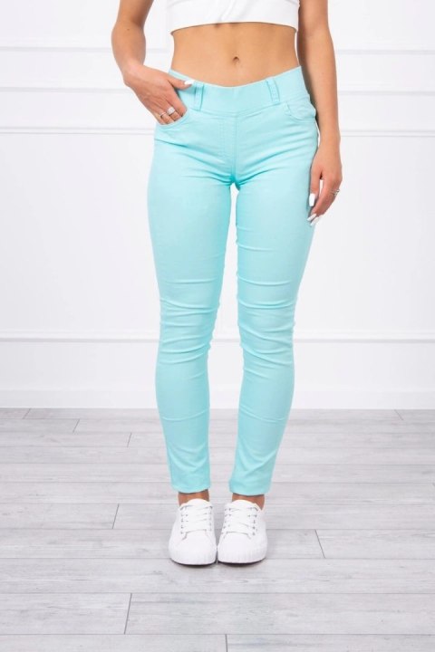 Spodnie kolorowy jeans miętowe Spodnie kolorowy jeans miętowe