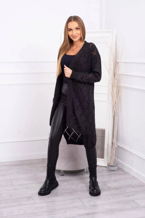 Sweter z geometrycznym wzorem grafitowy Sweter z geometrycznym wzorem grafitowy