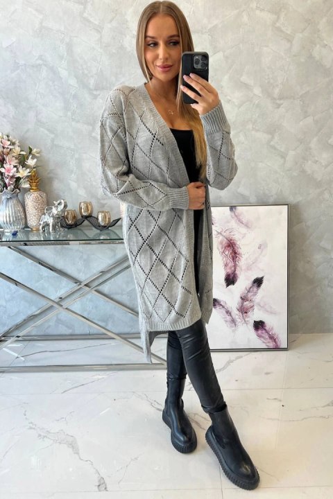Sweter z geometrycznym wzorem szary Sweter z geometrycznym wzorem szary