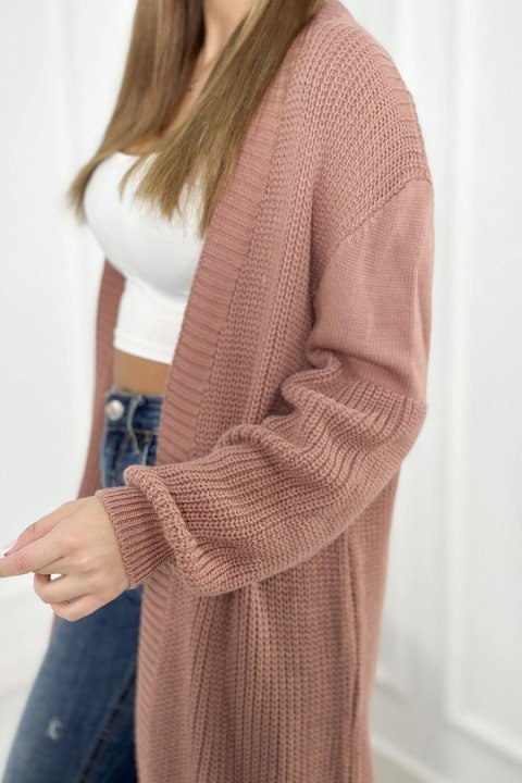 Sweter długi kardigan ciemny różowy Sweter długi kardigan ciemny różowy