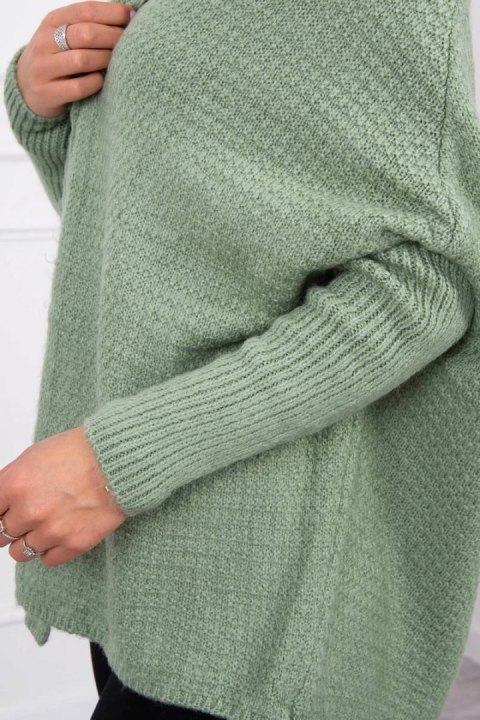 Sweter z kapturem i rękawami typu nietoperz ciemny miętowy Sweter z kapturem i rękawami typu nietoperz ciemny miętowy