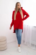 Bluza ocieplana z dłuższym tyłem czerwona