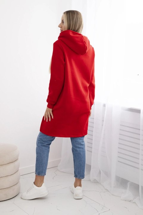 Bluza ocieplana z dłuższym tyłem czerwona Bluza ocieplana z dłuższym tyłem czerwona