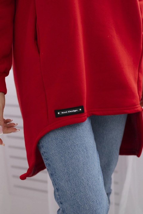 Bluza ocieplana z dłuższym tyłem czerwona Bluza ocieplana z dłuższym tyłem czerwona