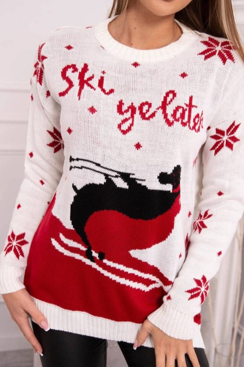 Sweter motywem świątecznym ecru Sweter motywem świątecznym ecru