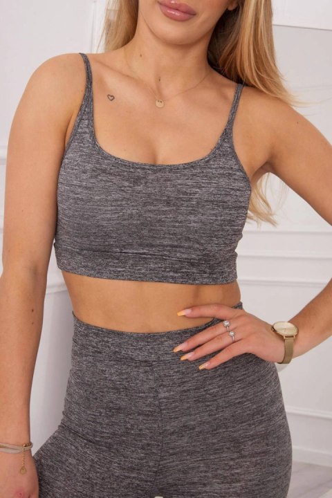 Komplet sportowy top + legginsy czarny Komplet sportowy top + legginsy czarny