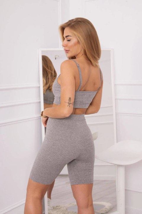 Komplet sportowy top + legginsy szary Komplet sportowy top + legginsy szary