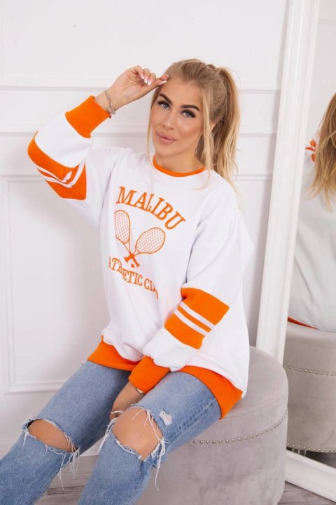 Bluza ocieplana Malibu biały+pomarańczowy Bluza ocieplana Malibu biały+pomarańczowy