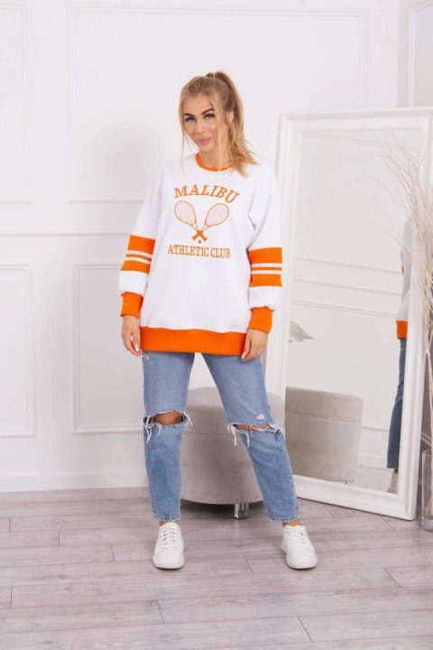 Bluza ocieplana Malibu biały+pomarańczowy Bluza ocieplana Malibu biały+pomarańczowy
