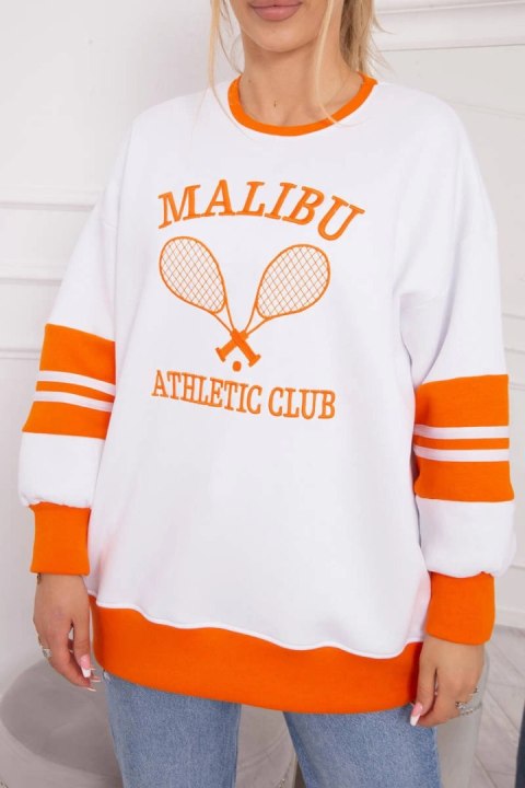 Bluza ocieplana Malibu biały+pomarańczowy Bluza ocieplana Malibu biały+pomarańczowy