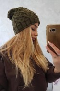 Czapka z polarem Sonia K201 khaki