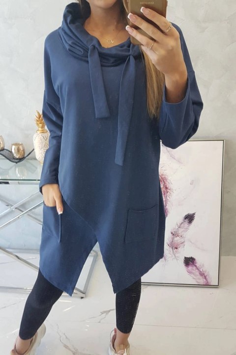 Tunika z kopertowym przodem Oversize jeansowa Tunika z kopertowym przodem Oversize jeansowa