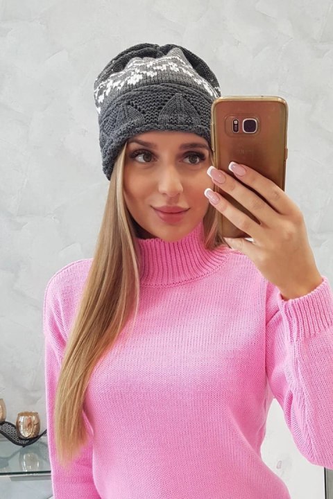 Czapka damska Kira K374 ciemno szara Czapka damska Kira K374 ciemno szara