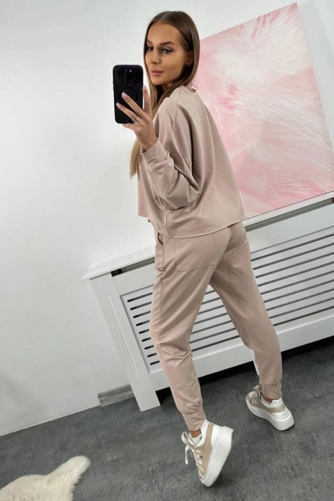 Komplet 2-częściowy bluza + spodnie beżowy Komplet 2-częściowy bluza + spodnie beżowy