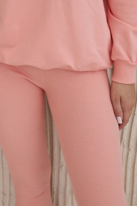 Komplet bawełniany bluza + legginsy morelowy Komplet bawełniany bluza + legginsy morelowy