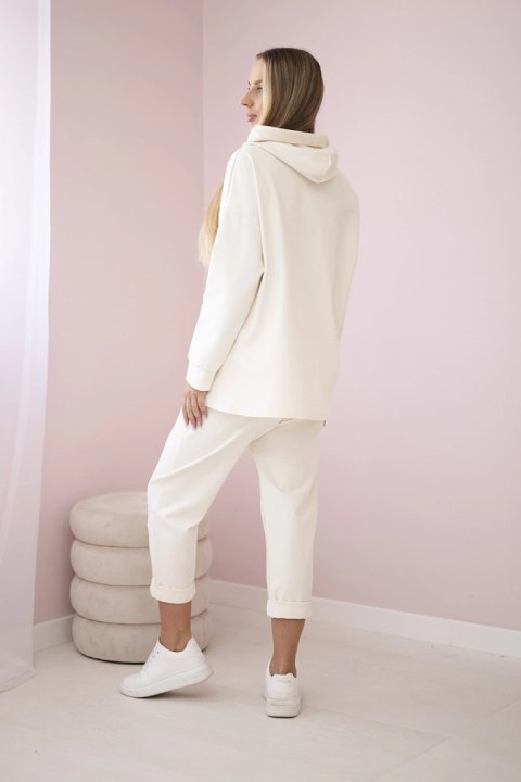 Komplet Punto Milano Winter bluza z kapturem + spodnie jasny beżowy Komplet Punto Milano Winter bluza z kapturem + spodnie jasny beżowy