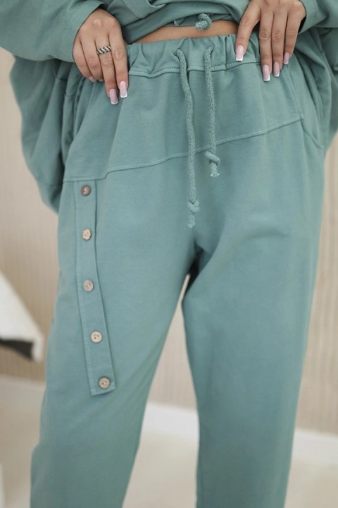 Komplet bawełniany oversize bluza + spodnie ciemny miętowy Komplet bawełniany oversize bluza + spodnie ciemny miętowy