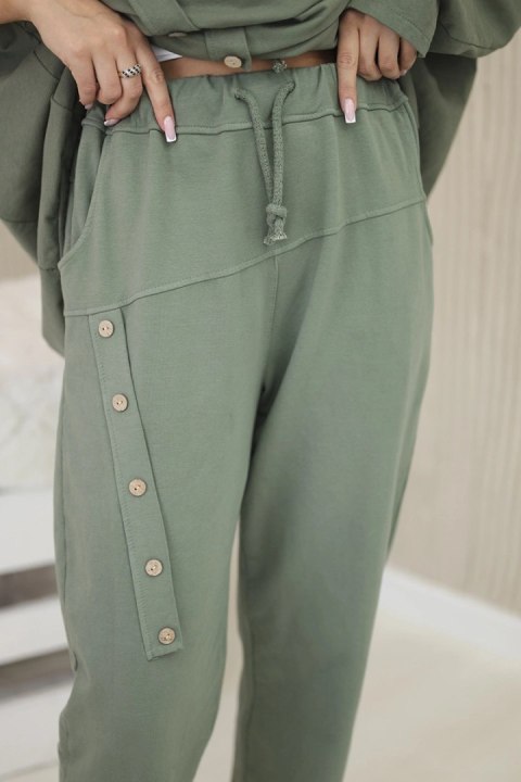 Komplet bawełniany oversize bluza + spodnie khaki Komplet bawełniany oversize bluza + spodnie khaki