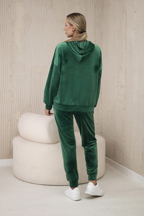 Komplet welurowy bluza kangurka + spodnie jasny zielony Komplet welurowy bluza kangurka + spodnie jasny zielony