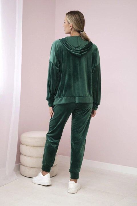 Komplet welurowy bluza z kapturem + spodnie zielony Komplet welurowy bluza z kapturem + spodnie zielony
