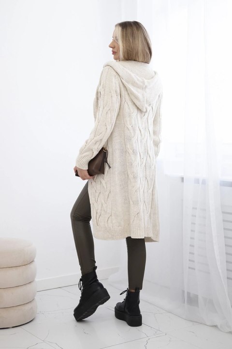 Sweter Kardigan z kapturem beżowy Sweter Kardigan z kapturem beżowy