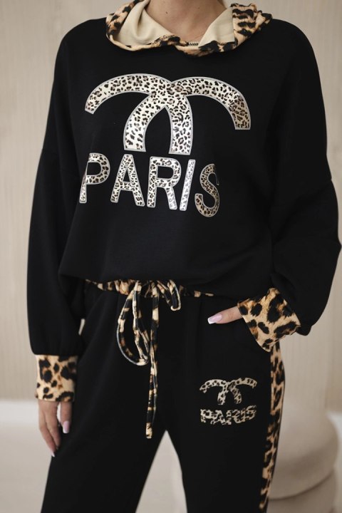 Komplet Paris Bluza + Spodnie czarny Komplet Paris Bluza + Spodnie czarny
