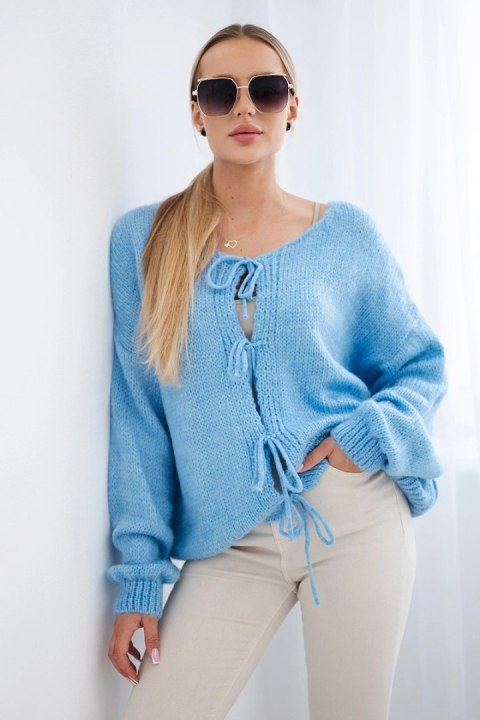 Sweter z wiązaniem z przodu niebieski Sweter z wiązaniem z przodu niebieski